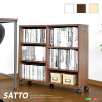 収納/押入れ/キャスター/隙間 隙間収納家具 SATTO 押入れ収納 スライド収納 本棚 本収納 幅20cm すき間収納 押入れ本棚 キャスター付き 木製 文庫本収納 コミック C