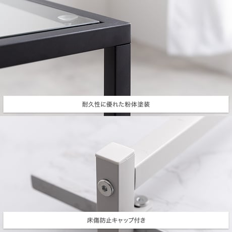 センターテーブル 幅80cm ガラス天板 ローテーブル リビングテーブル ノーイ 大理石調 ストーン柄 棚付き 収納 強化ガラス アイアン脚 モダン おしゃれ 北欧 一人暮らし ワンルーム ホワイト