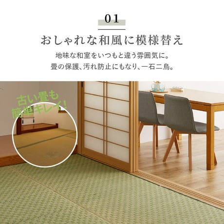 市松柄　い草カーペット　若月　江戸間3畳