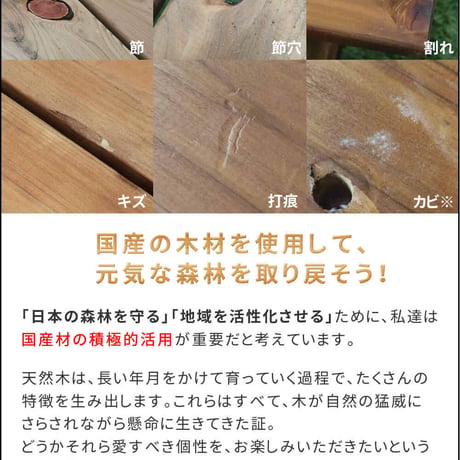 日本製ひのきピクニックテーブル 防腐加工 ブラウン