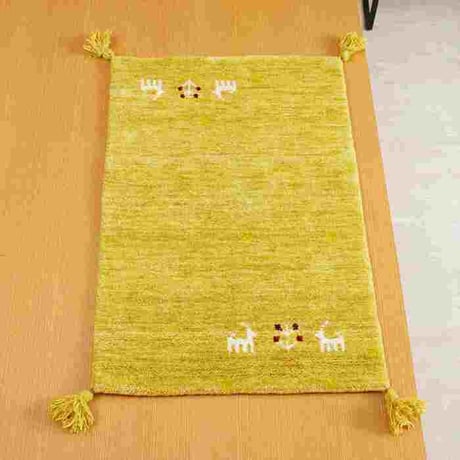 玄関マット 室内 50x80cm ミニラグ ホノカ 6色対応 玄関 ラグ おしゃれ 屋内 ウール100％ ラグマット ウールラグ 長方形 ギャッベ 手織り 防炎 オールシーズン シンプル 50×80