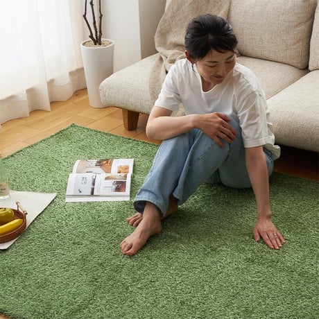 韓国ラグ 韓国風ラグ ラグ 芝生風ラグ 人工芝ラグ 95×150cm おしゃれ 北欧 グリーン カーペット ラグマット オールシーズン ふわふわ シャギー リアル人工芝 芝生マット 室内 屋内 子供