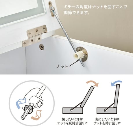 コスボックス ドレッサー 化粧台 ミラー付き 木製 机 デスク 幅47cm シンプル 木目 ホワイト ブラウン テレワーク メイクボックス メイクワゴン コンセント付き 収納ボックス コスメ 収納 化