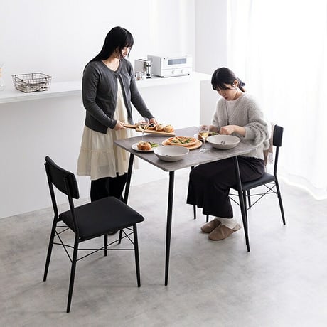 【3点セット】 ダイニングテーブルセット 食卓 チェア 椅子 机 リビング カフェ 大理石 石目柄 一人暮らし 一人用 黒脚 幅70 2人掛け 3点 在宅 リモートワーク 軽量 い