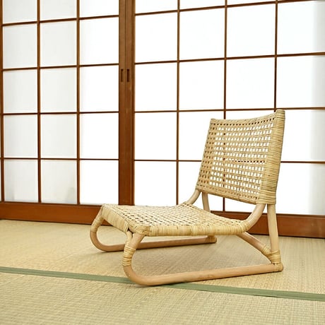 座椅子 ラタンチェア ローチェア rattan 椅子 リラックス フロアチェア ラウンジチェア パーソナルチェア イージーチェア 座椅子 ベージュ ナチュラル インテリア 和風 日本 畳 ひとり暮ら