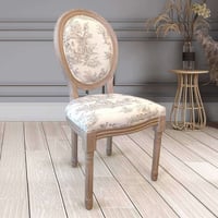 フレンチインテリア サイドチェアトワルドジュイ Toile de jouy パーソナルチェア フランス製生地 おしゃれ かわいい シャビーシック
