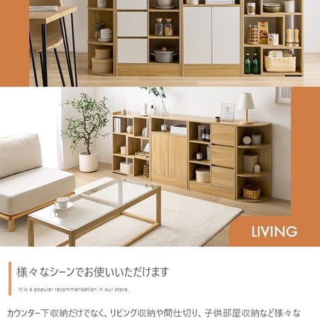 カウンター下収納 引き戸 薄型 キッチン カウンター下 収納 本棚 スリム 食器棚 ミニ食器棚 ロータイプ カウンター収納 薄型収納 ラック 台所 可動棚 スリム収納 北欧キャビ