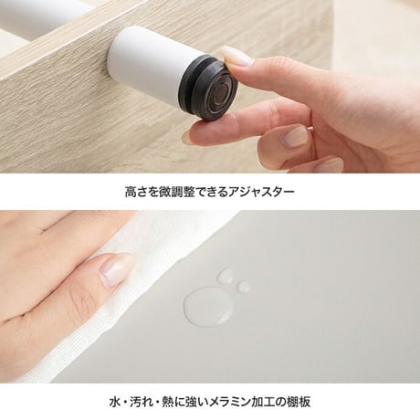 パラム オープンラック オープンシェルフ 本棚 可愛い 韓国インテリア 丸い 収納 高さ44cm テレビ台 ロータイプ テレビボード 組立簡単 工具不要 2段 アジャスター 間仕切り パーテーション