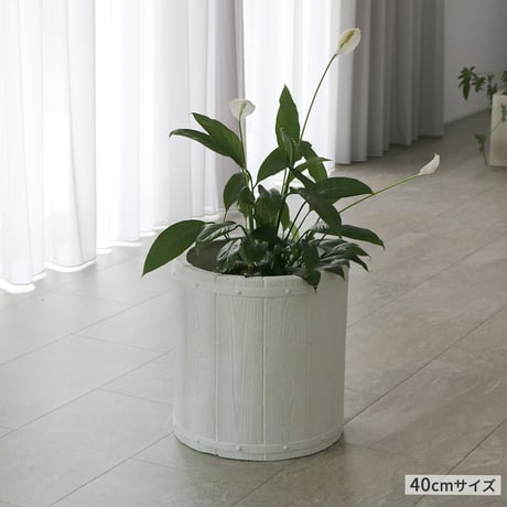「FARBOR」 ファーバー 木調FRPプランター 幅50 (丸型) E002-EN500  直径48 高さ50 植木鉢 プランター 木製 ウッド 軽量 大型 51L カバー 庭 ガーデン インテリ