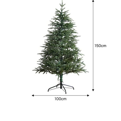 ツリー クリスマスツリー LEDライト付き 150cm ドイツトウヒ ヌードツリー グリーンツリー 電飾付き 150灯 小さい 小さめ ミニ かわいい 可愛い まるで本物 スリム