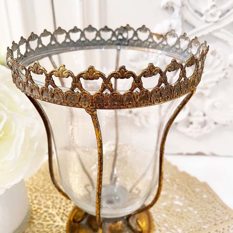 クラシック ガラス花瓶 キャンドルホルダー キャンドルスタンド