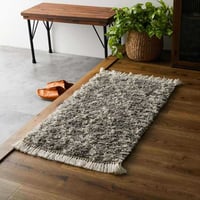 玄関マット50×80cm シェイス グレー 優しいカラー 遊び毛防止 お手入れ簡単 ポリプロピレン パイル長 ノット数 エジプト 丸巻き 梱包サイズ