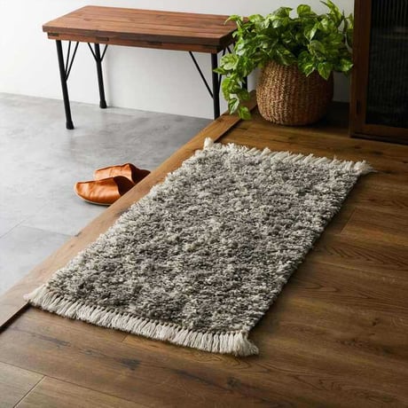玄関マット50×80cm シェイス グレー 優しいカラー 遊び毛防止 お手入れ簡単 ポリプロピレン パイル長 ノット数 エジプト 丸巻き 梱包サイズ