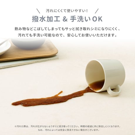 メレンゲタッチの洗える低反発ラグ　撥水機能付き 長方形