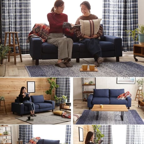 2人掛けソファ ソファー ソファ フロアソファー リビング 二人掛け 2人がけ 2人掛 デニムソファ 肘付き カウチ ファブリック 脚付き カジュアル ヴィンテージ風 モダン レト