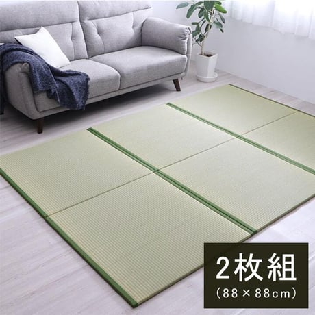 置き畳 カーペット 楽座 88×88×2.2cm 2枚組