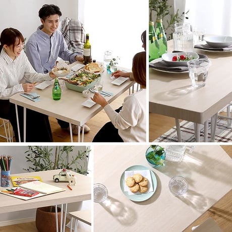 さわやかなダイニングテーブル単品 110cm幅 FRT-110--WOK ホワイトオーク ホワイトオーク W110×D69×H73cm ホームテイスト ダイニングテーブル アイアン