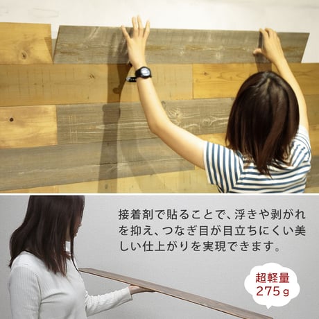SOLIDECO -PRO-　壁に貼れる天然木パネル ナチュラルエイジング SLDC-P002<br>ソリデコ ウォールパネル 壁パネル ウッド タイル 1.66平米 3.32平米 6.64平米 装
