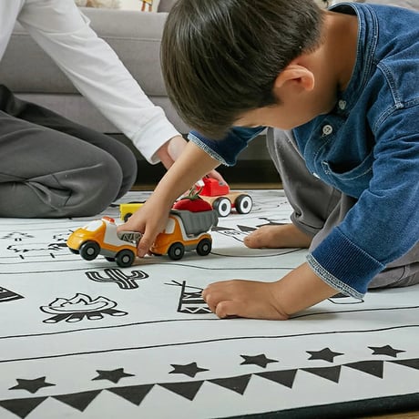 ラグ 円形 140cm 洗える キッズラグ モノトーン 北欧 おしゃれ カーペット 絨毯 プレイマット 子供部屋 滑り止め 床暖房 ホットカーペット対応 遊び毛防止 オールシーズン 丸型 リビング