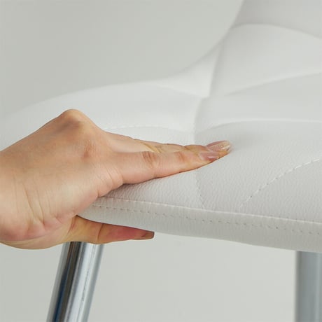 ダイニングチェア 白 デスクチェア おしゃれ 疲れにくい 椅子 工具不要 簡単組立 パソコンチェア PUレザー 汚れに強い ホワイト コンパクト スチール脚 北欧 モダン 韓国インテリア 一人暮らし