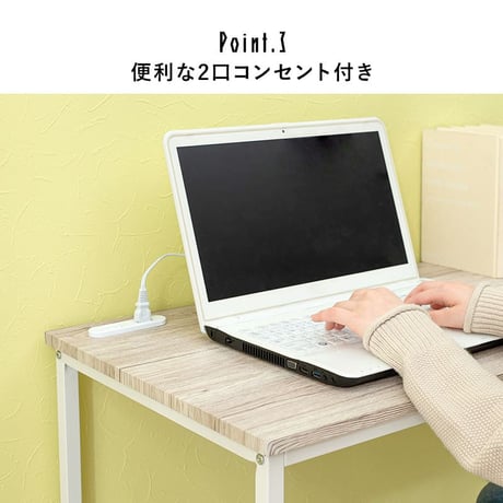 コンセント付 デスク + チェアセット 幅80 × 奥行50 × 高さ72cm パソコンデスクチェアセット PCデスク PC机 パソコン机 勉強机 木目調天板 古木調 コンセント付き天板 机+椅子セ