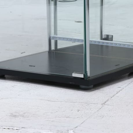 不二貿易 コレクションケース 4段 LED照明 背面ミラー ブラック 高さ162cm 幅42.5cm 奥行36.5cm 強化ガラス棚付き
