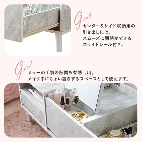 センターテーブル コスメテーブル ドレッサー ミラー付き 収納デスク ロータイプ 幅95cm ローテーブル 2WAY 収納 デスク おしゃれ 姫系 かわいい コンパクト ミニドレッ