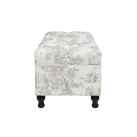 ジェニファーテイラー ベンチ 収納付き Toile de Jouy トワル ド ジュイ ロココ調 アンティーク調 ヨーロピアン クラシック インテリア ファブリック 布 エレガント おしゃれ 輸入家