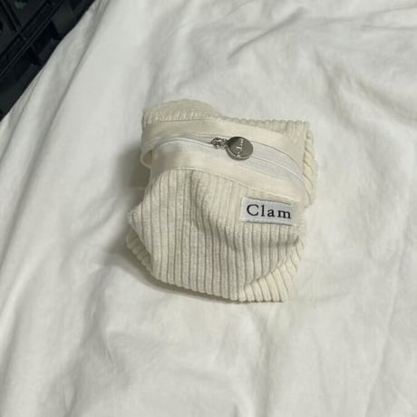 [Clam正規販売店] round pouch Corduroy snow