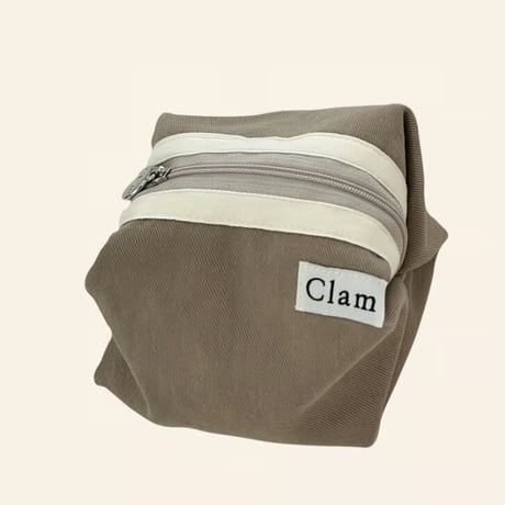 [Clam正規販売店] round pouch Milk tea