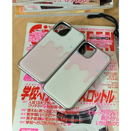 Starlight Cream Silver Epoxy Case White Cream