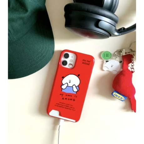 Bottom Card Case Vivid Amung Series Red