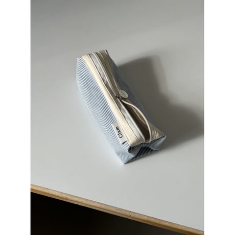 [Clam正規販売店] round pencilcase Little stripe
