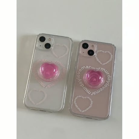 Pink Jelly Heart Resin Grip Tok