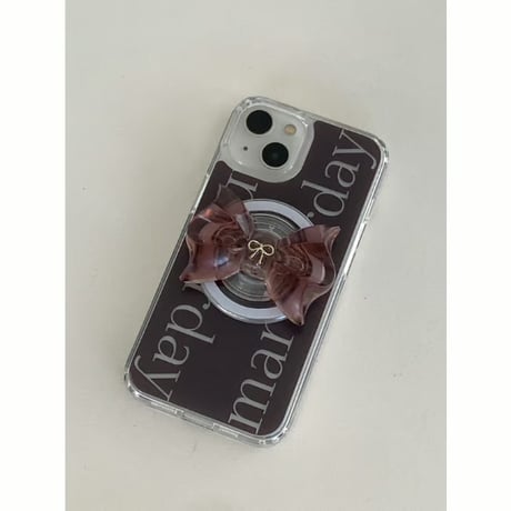 Brown Basic Jelly Hard Case Dark chocolate
