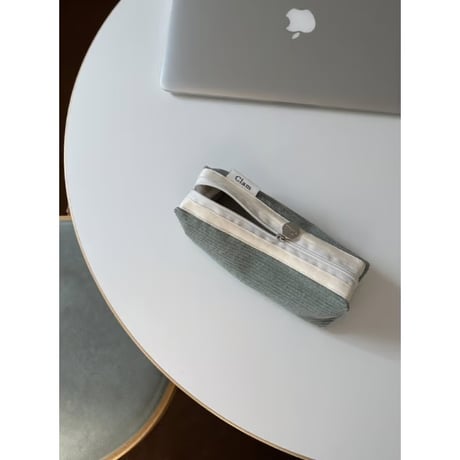 [Clam正規販売店] round pencilcase Corduroy warm mint