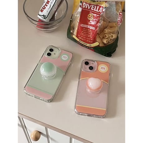 Round Jelly Hard Case Pink&Green