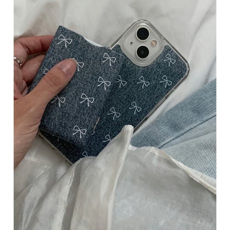 Denim Ribbon Gel Hard Case