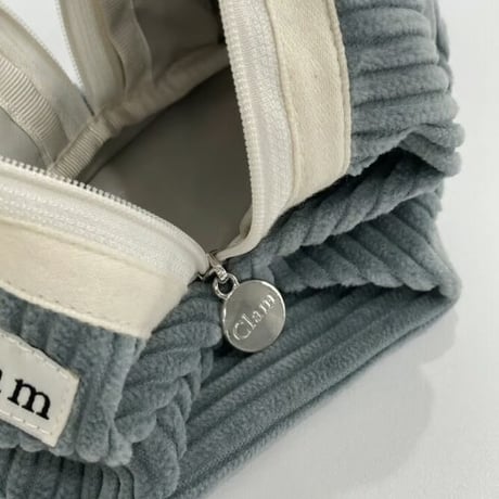 [Clam正規販売店] round pouch Corduroy dolphin