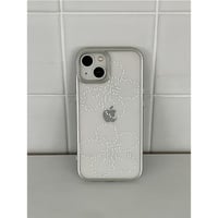 Petal Dots Silver Frame Transparent Case