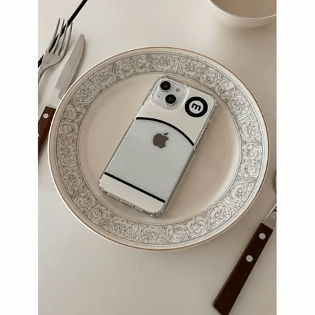 Round Jelly Hard Case Cream&Black