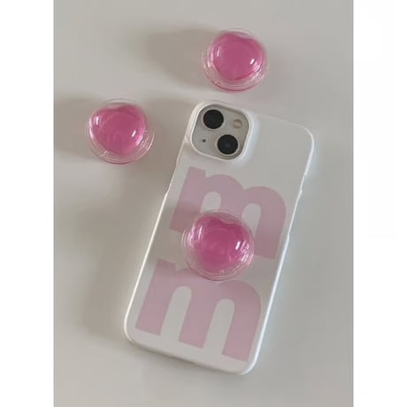 Pink Jelly Heart Resin Grip Tok