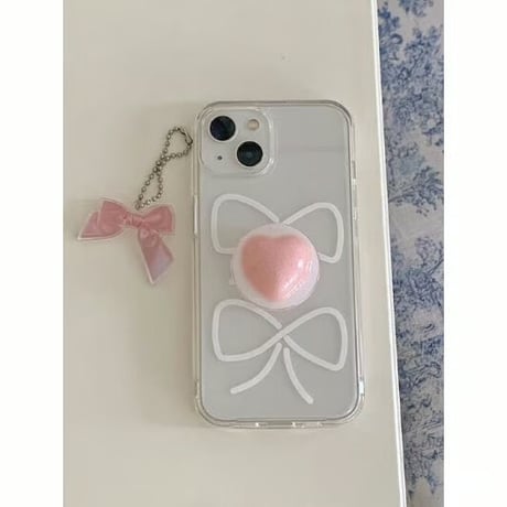 Ribbon Drawing Jelly Hard Case White