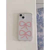 Ribbon Drawing Jelly Hard Case Pink