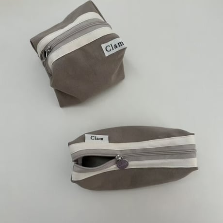 [Clam正規販売店] round pouch Milk tea