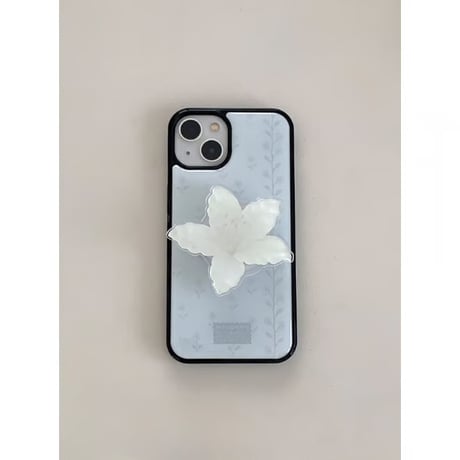 White Drawing Flower Epoxy Case