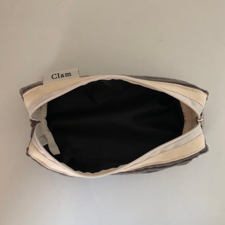 [Clam正規販売店]  round pencilcase Corduroy gray