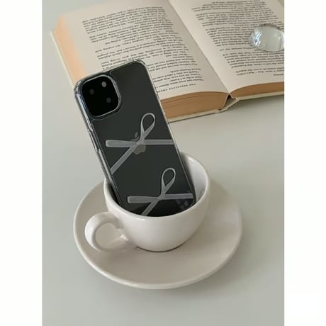 [Still in Stock] Silver Ribbon Knot Jelly Hard Case