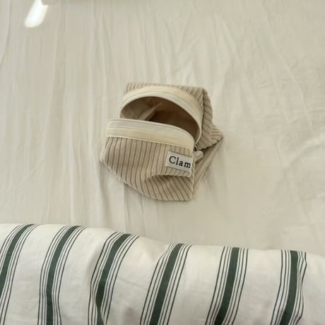 [Clam正規販売店] round pouch Corduroy coconut