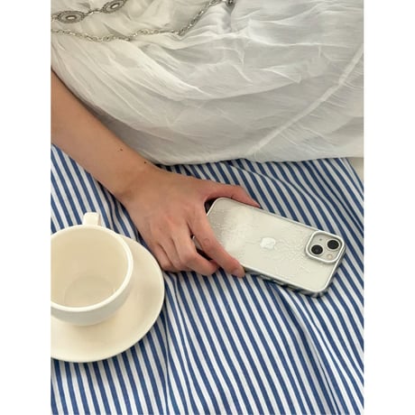 Petal Dots Silver Frame Transparent Case